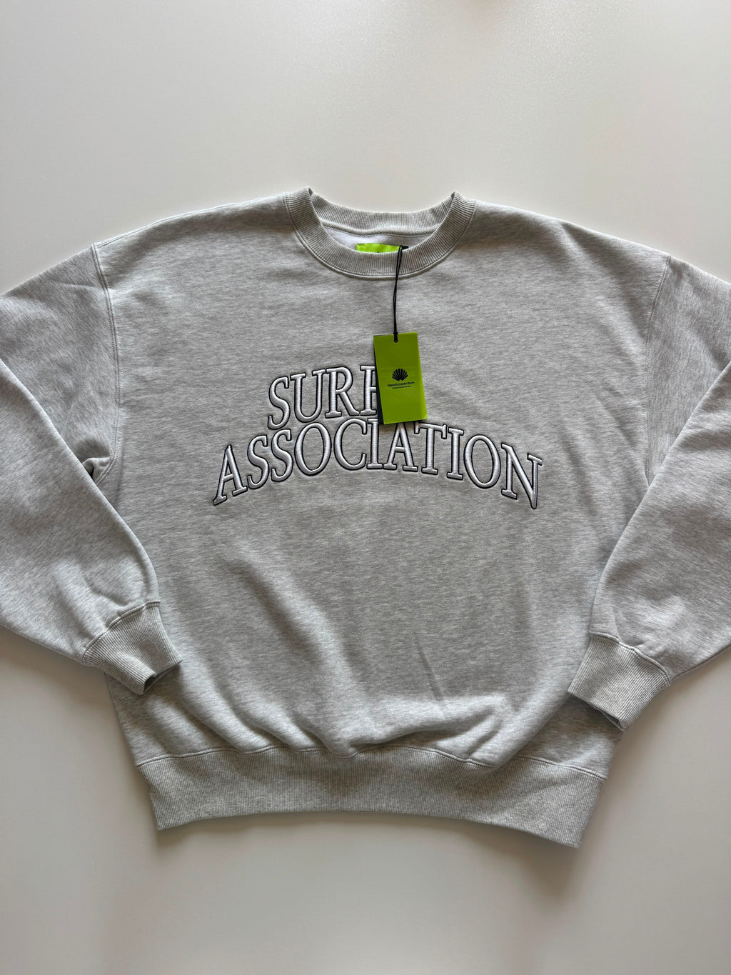 New Amsterdam Surf Association  Varsity Crewneck – Grey Marl