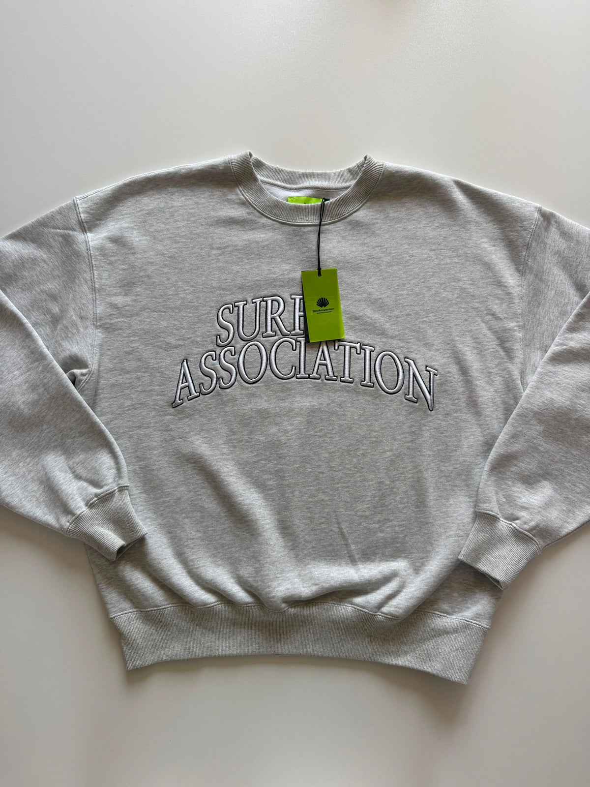 New Amsterdam Surf Association  Varsity Crewneck – Grey Marl