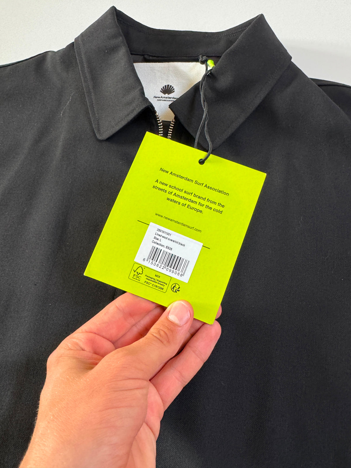 New Amsterdam Surf Association Lined Wool Overshirt Jacket – Black