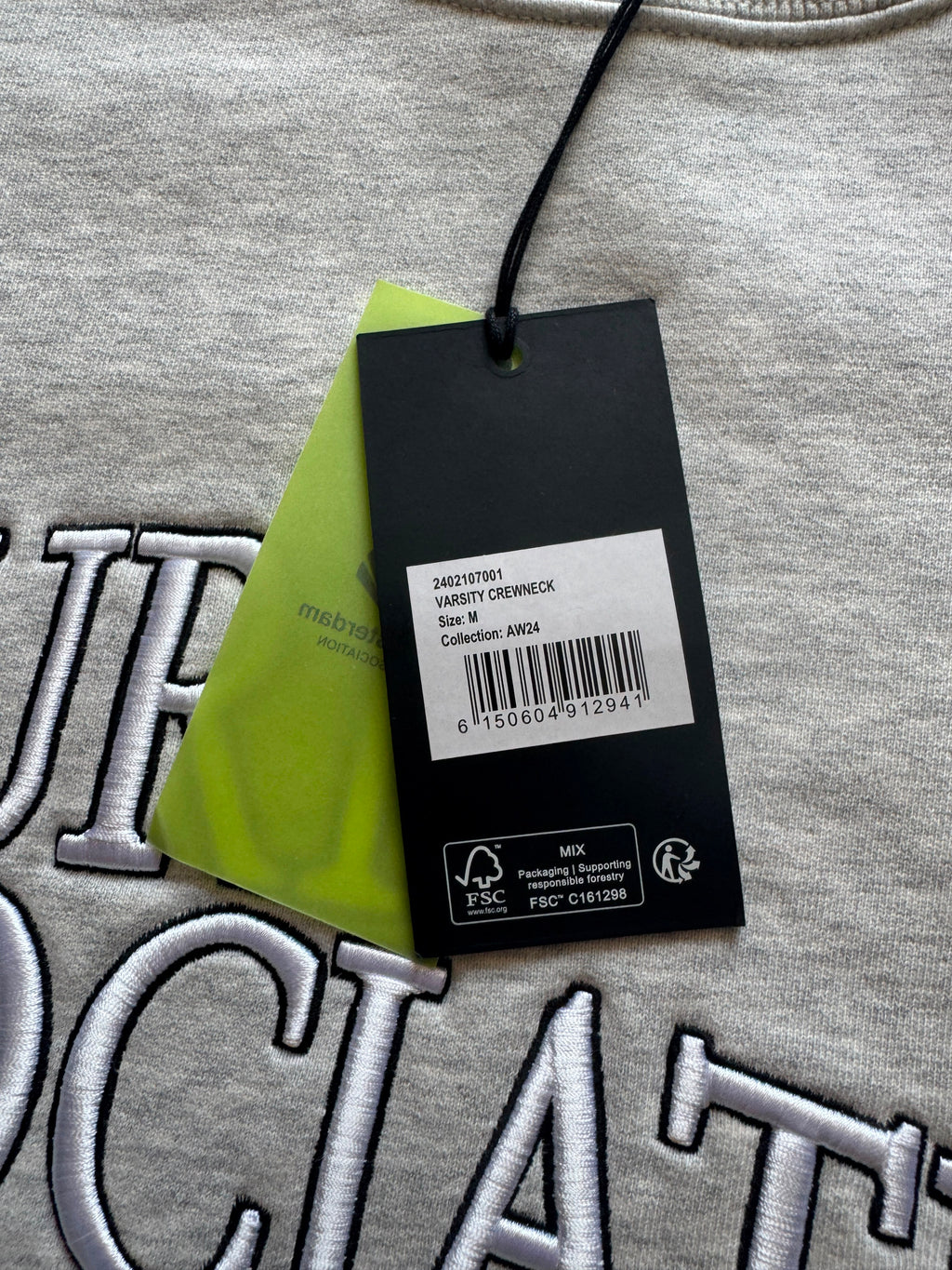 New Amsterdam Surf Association  Varsity Crewneck – Grey Marl