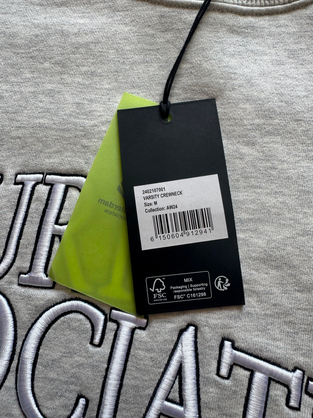 New Amsterdam Surf Association  Varsity Crewneck – Grey Marl