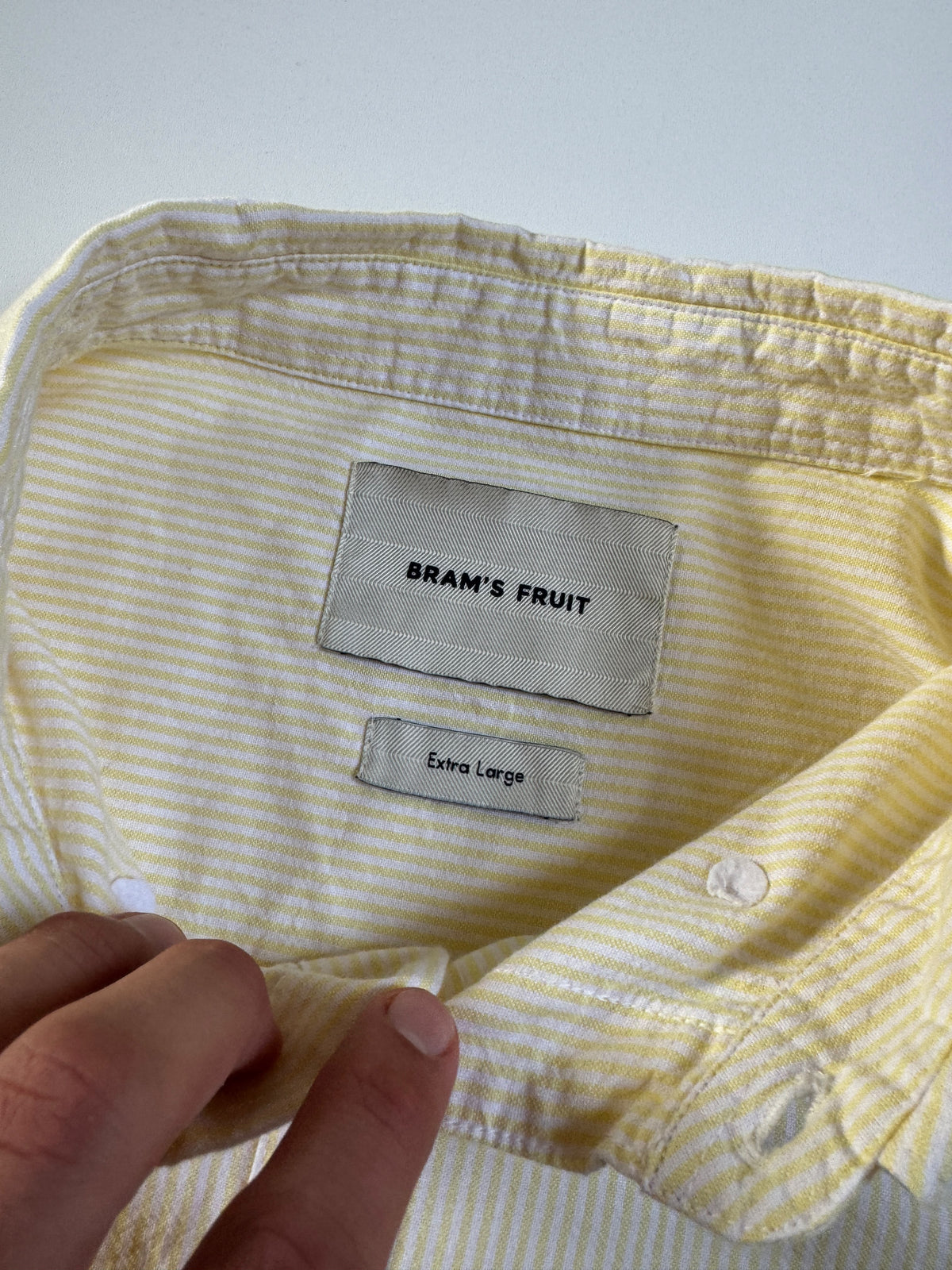 Brams Fruit – Distressed Oxford Shirt Longsleeve – Yellow