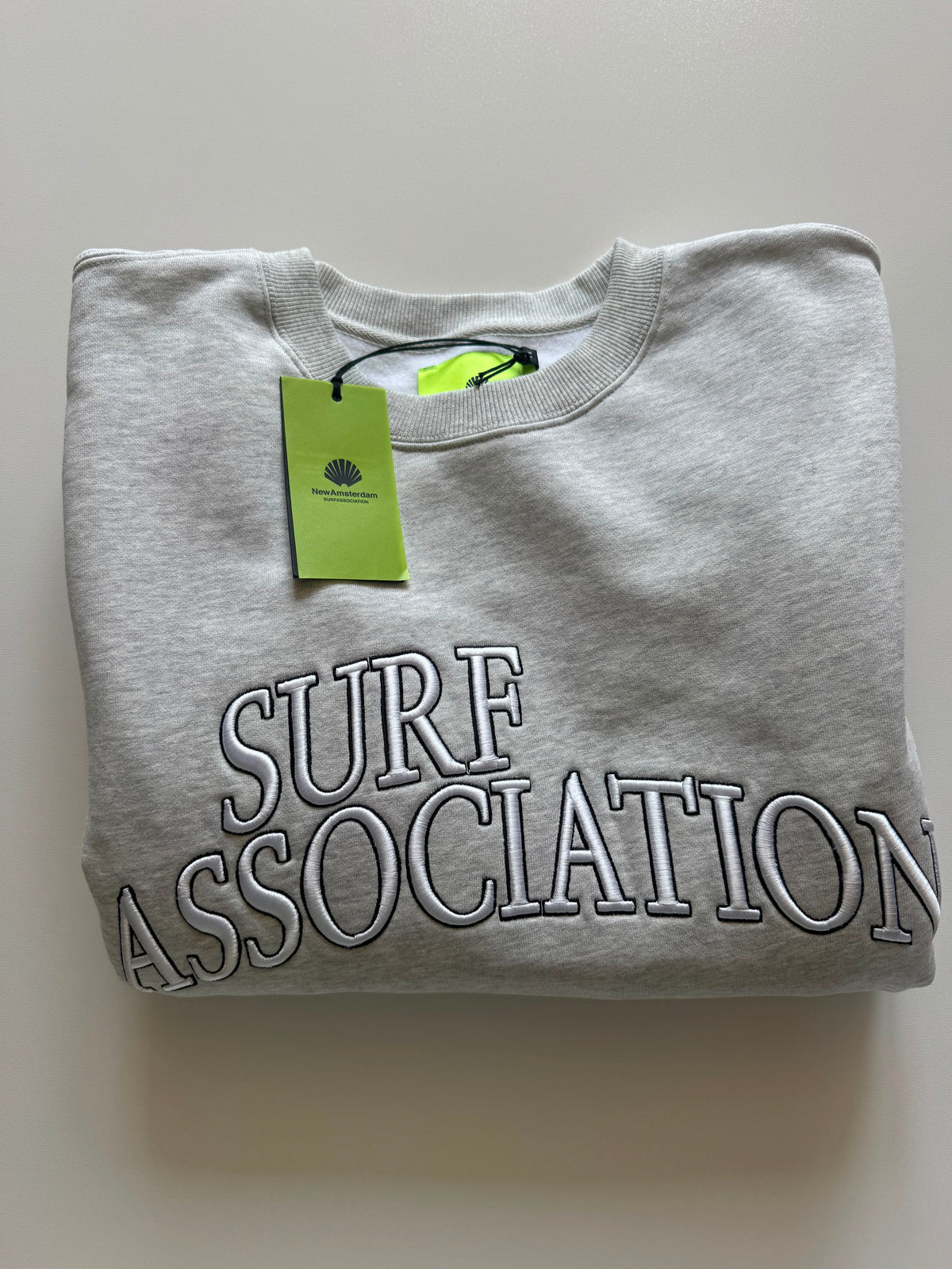 New Amsterdam Surf Association  Varsity Crewneck – Grey Marl