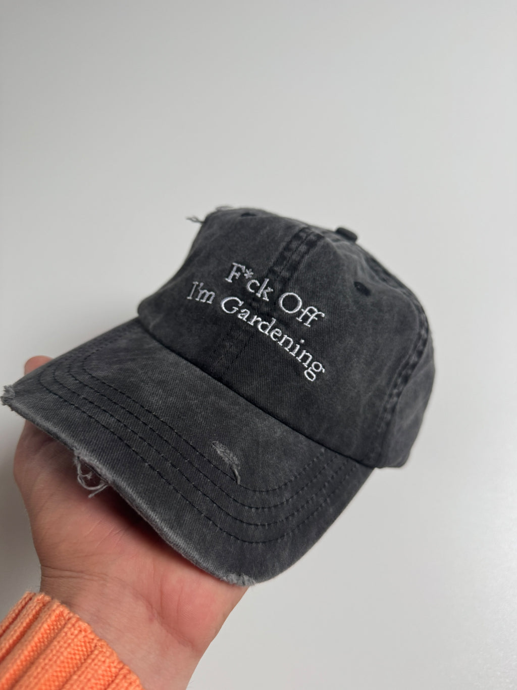 Brams Fruit – F*ck Off I’m Gardening Cap Distressed – Washed Charcoal