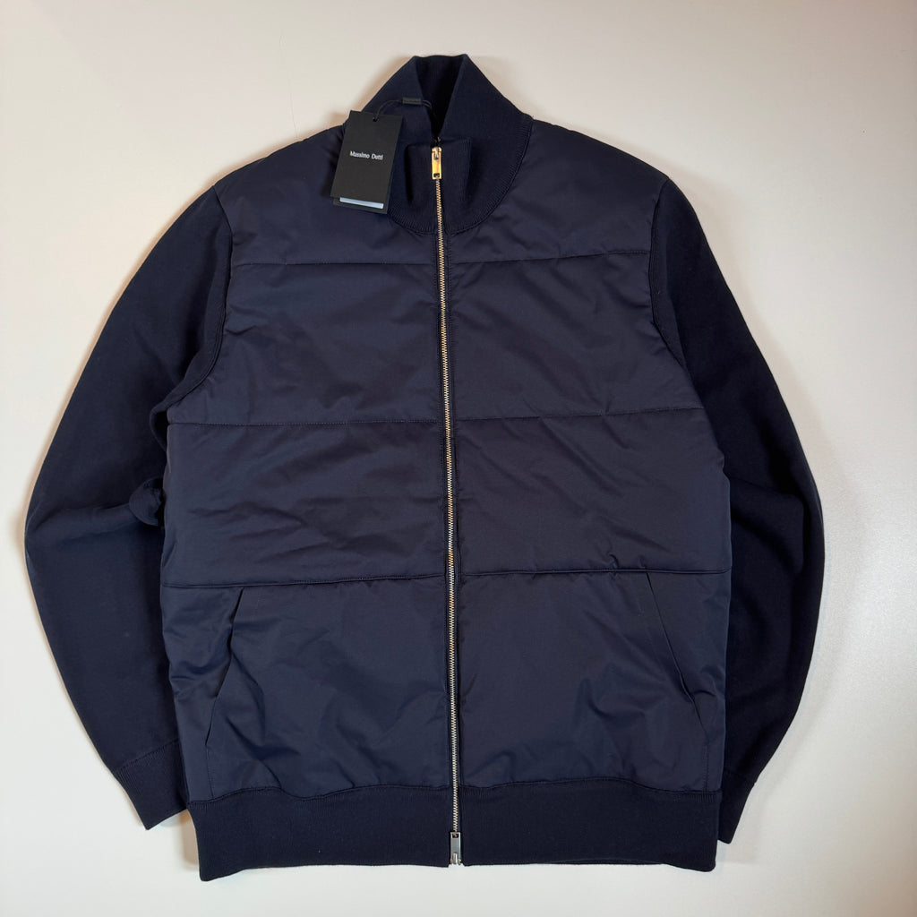 Massimo Dutti Quilted knit jacket with contrast Brand L