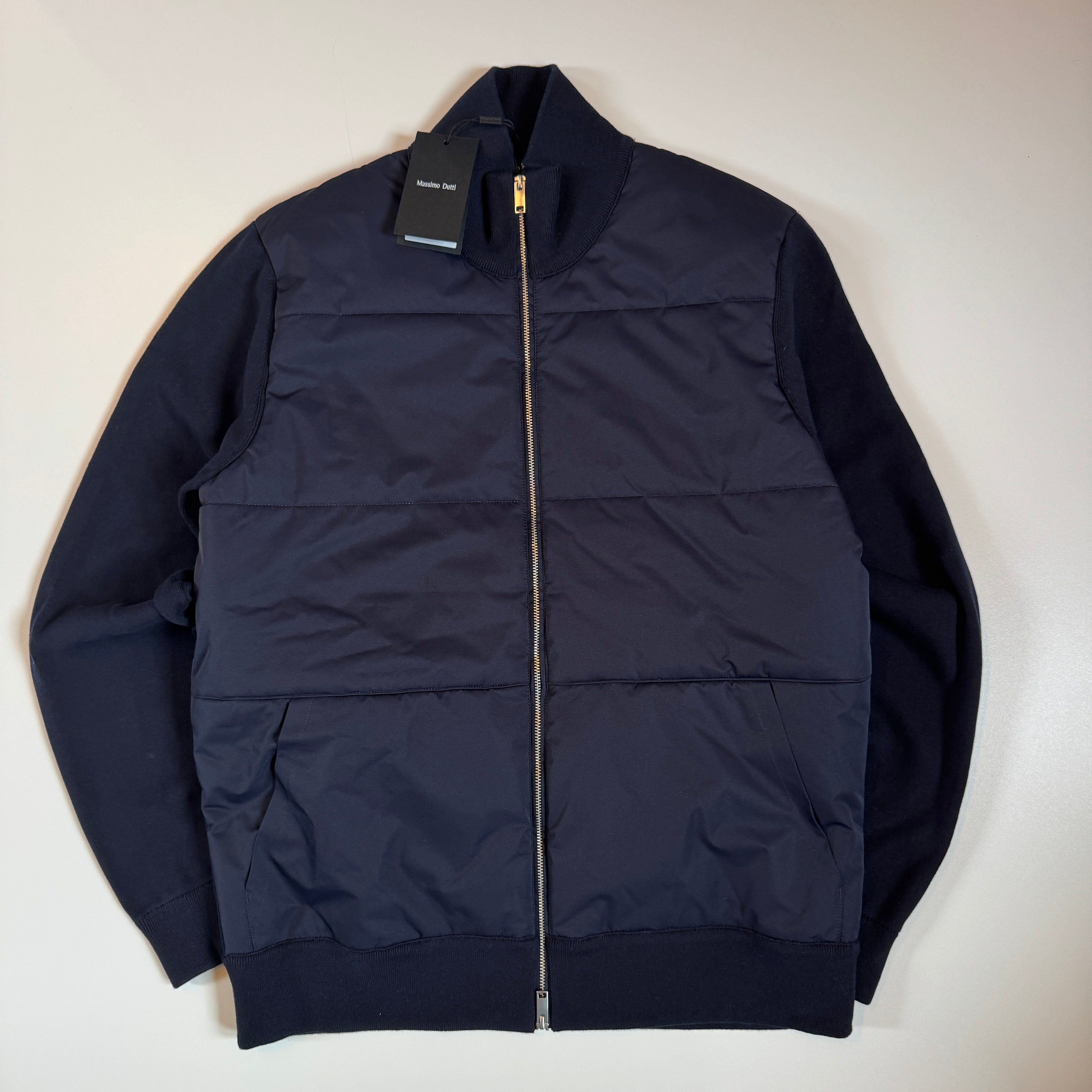 Massimo Dutti Quilted knit jacket with contrast Brand L