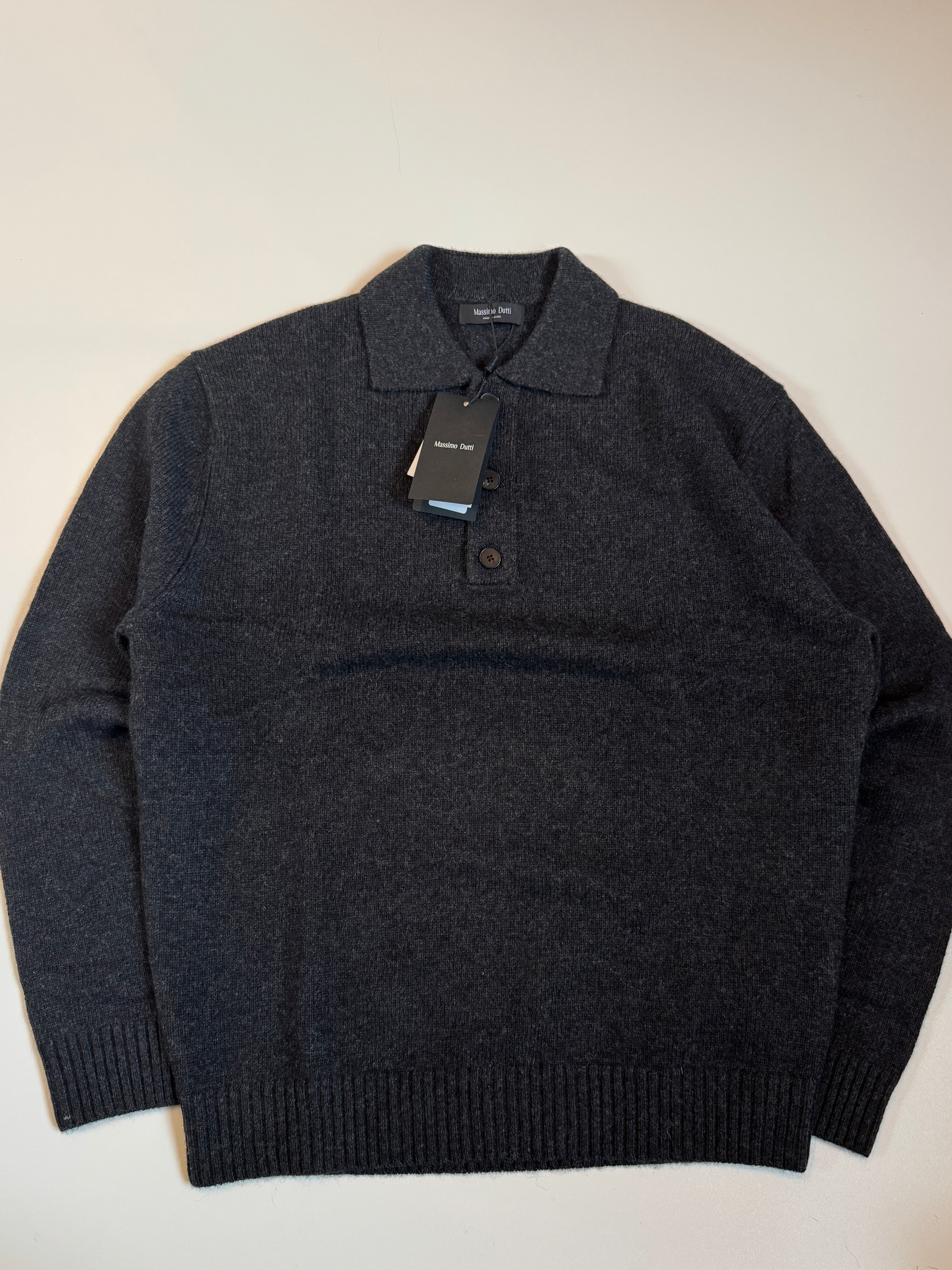 Massimo Dutti Knit polo sweater (wool blend) M