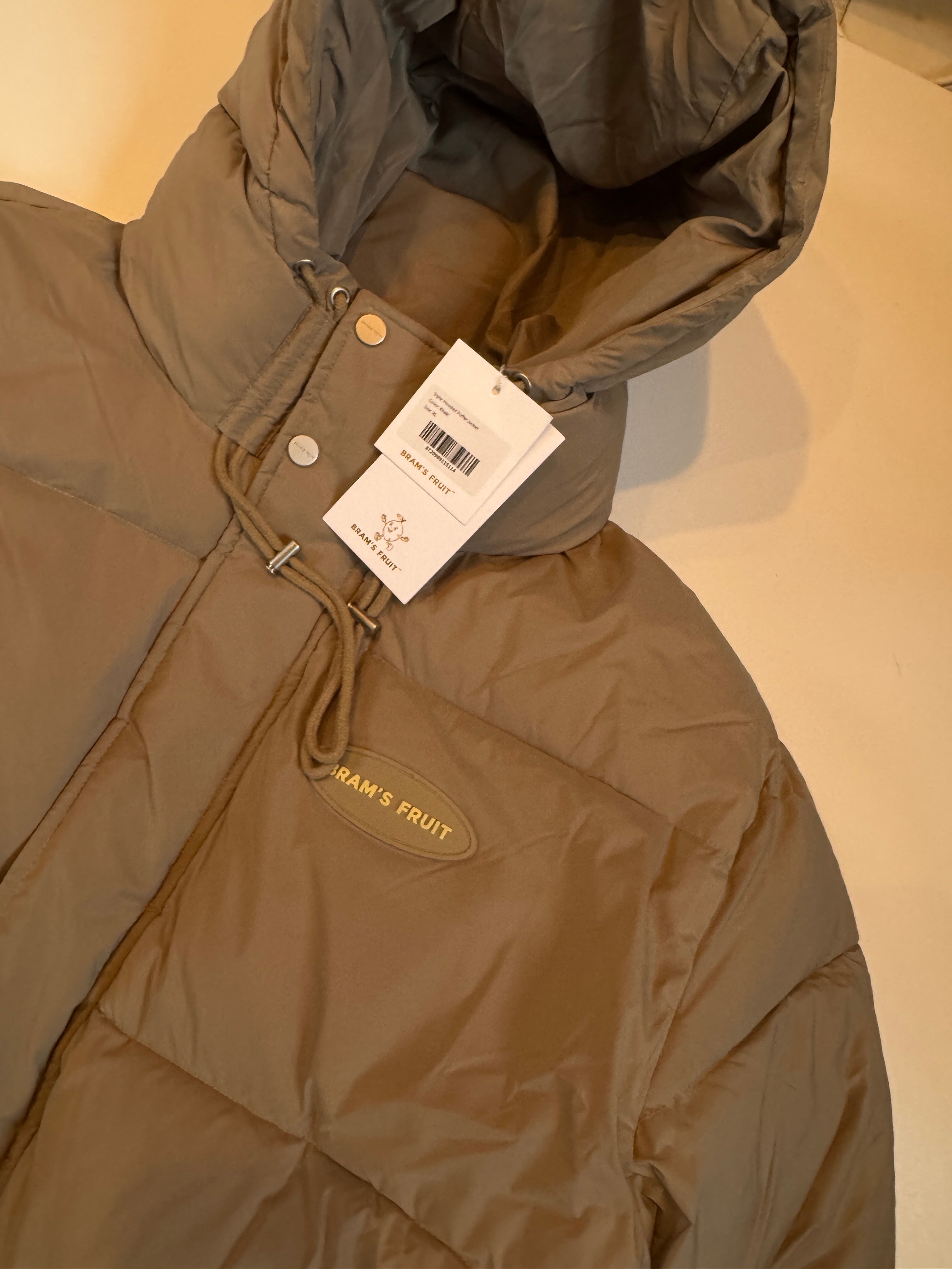 Bram's Fruit Hooded Puffer Jacket Khaki L