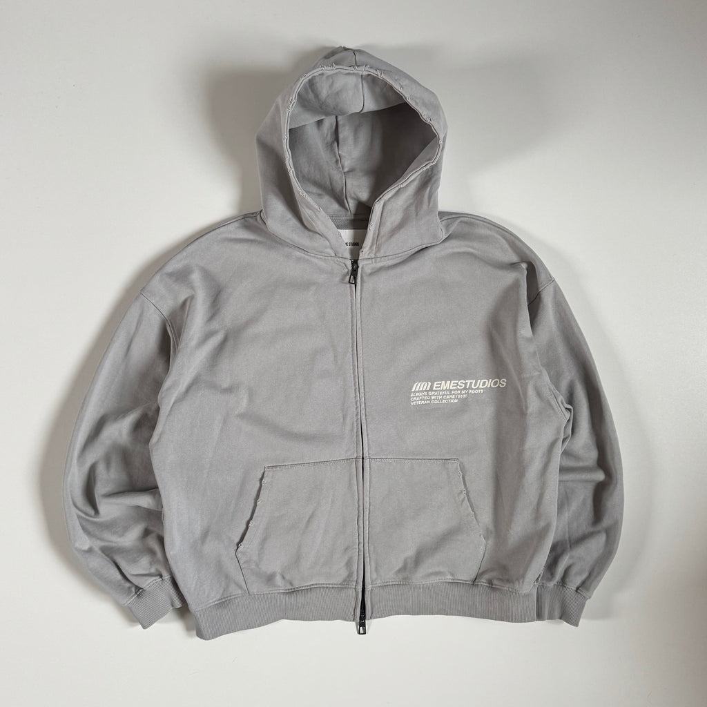 EME STUDIOS ALWAYS GRATEFUL Heather Grey Full Zip M