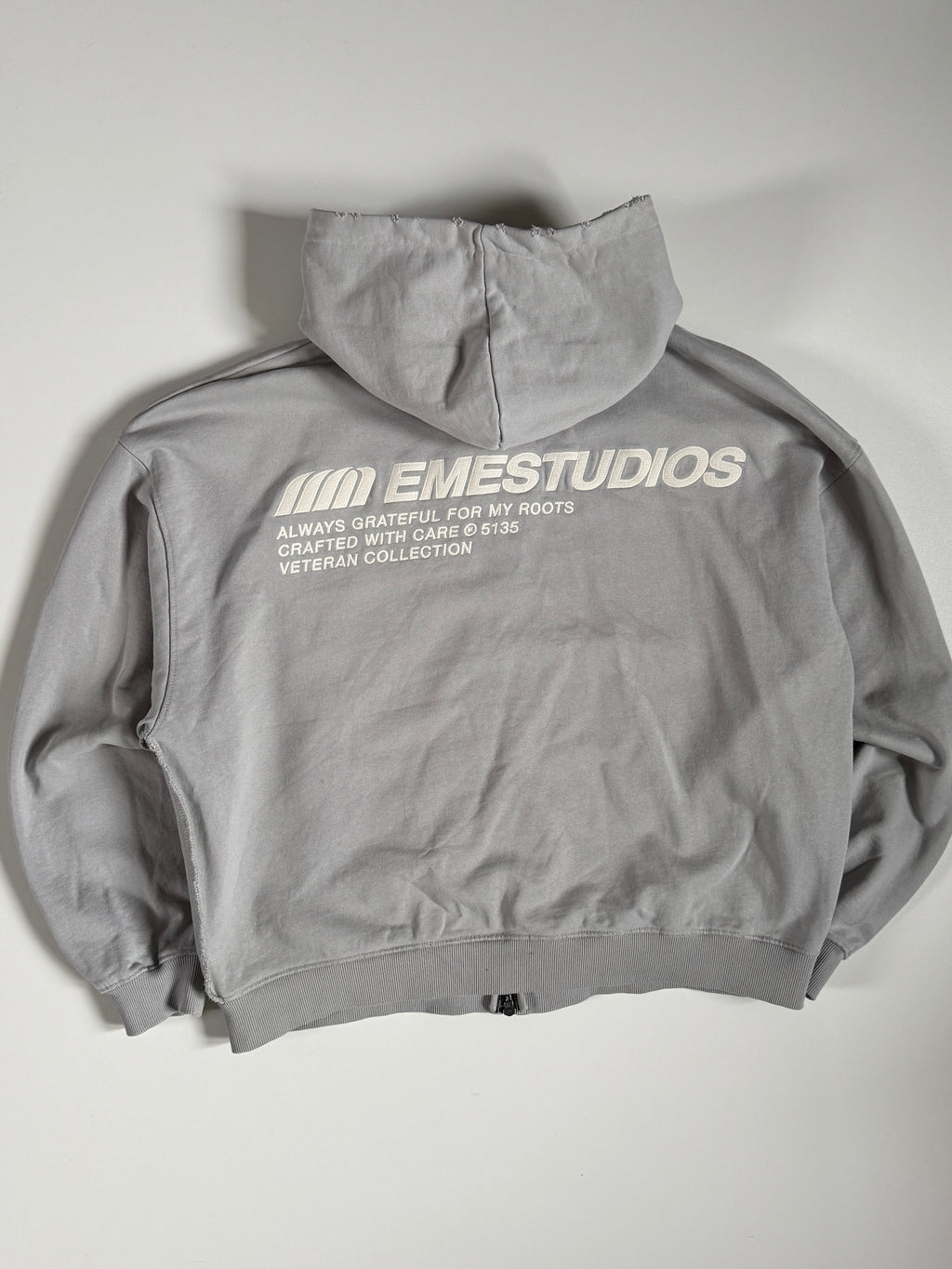 EME STUDIOS ALWAYS GRATEFUL Heather Grey Full Zip M
