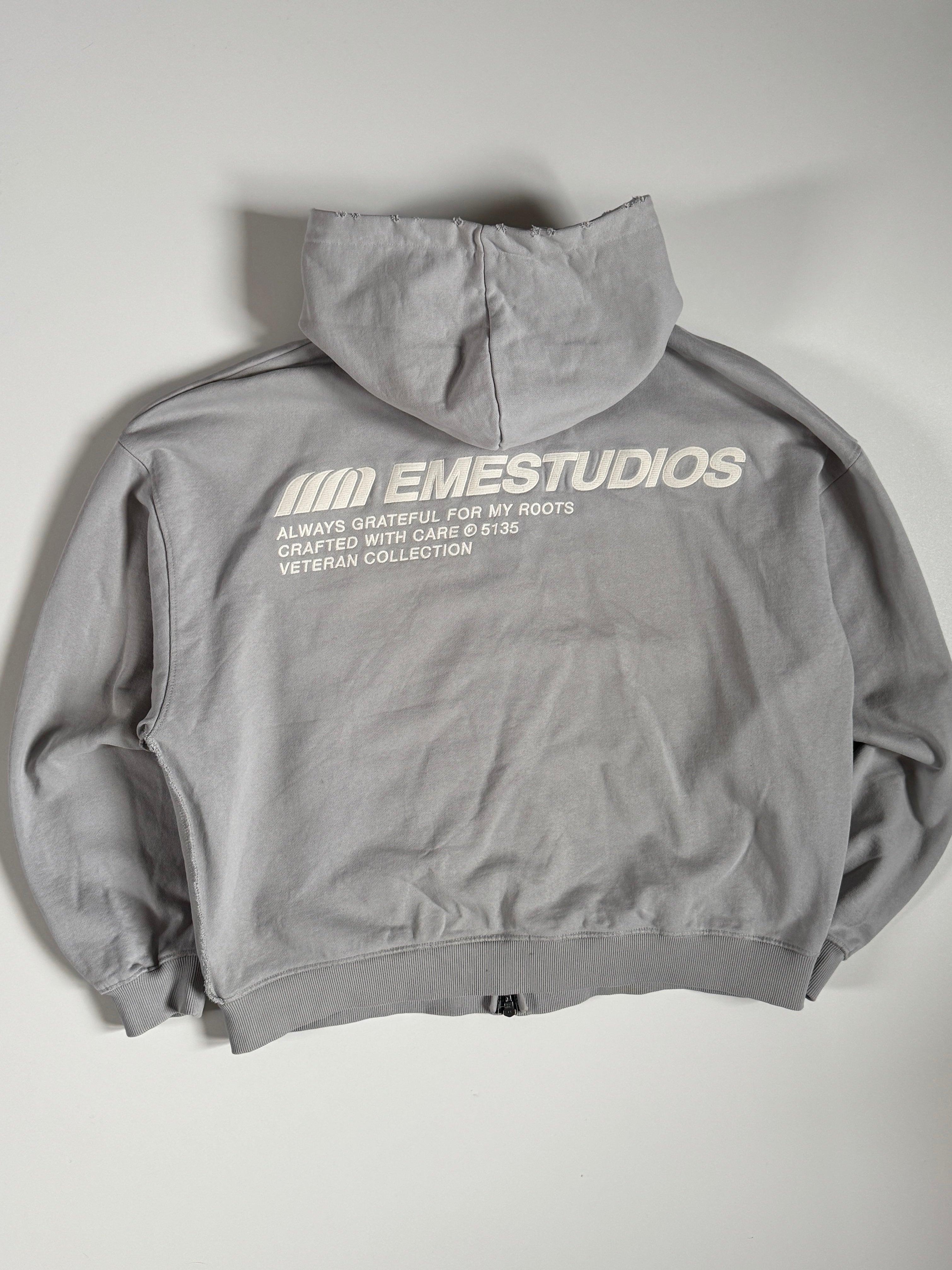 EME STUDIOS ALWAYS GRATEFUL Heather Grey Full Zip M