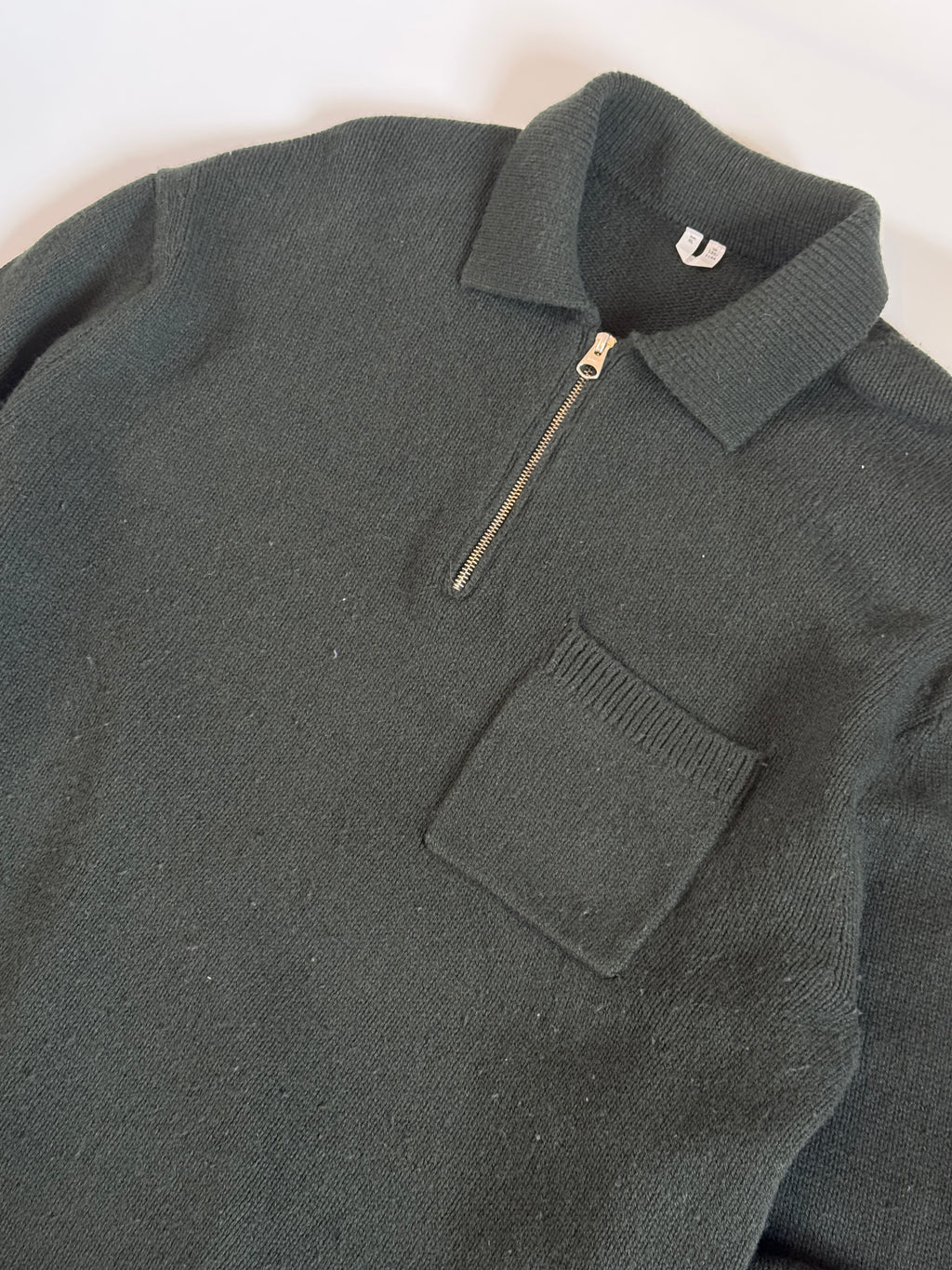 ARKET Knitted Wool Zip Polo Shirt XL 100% wool