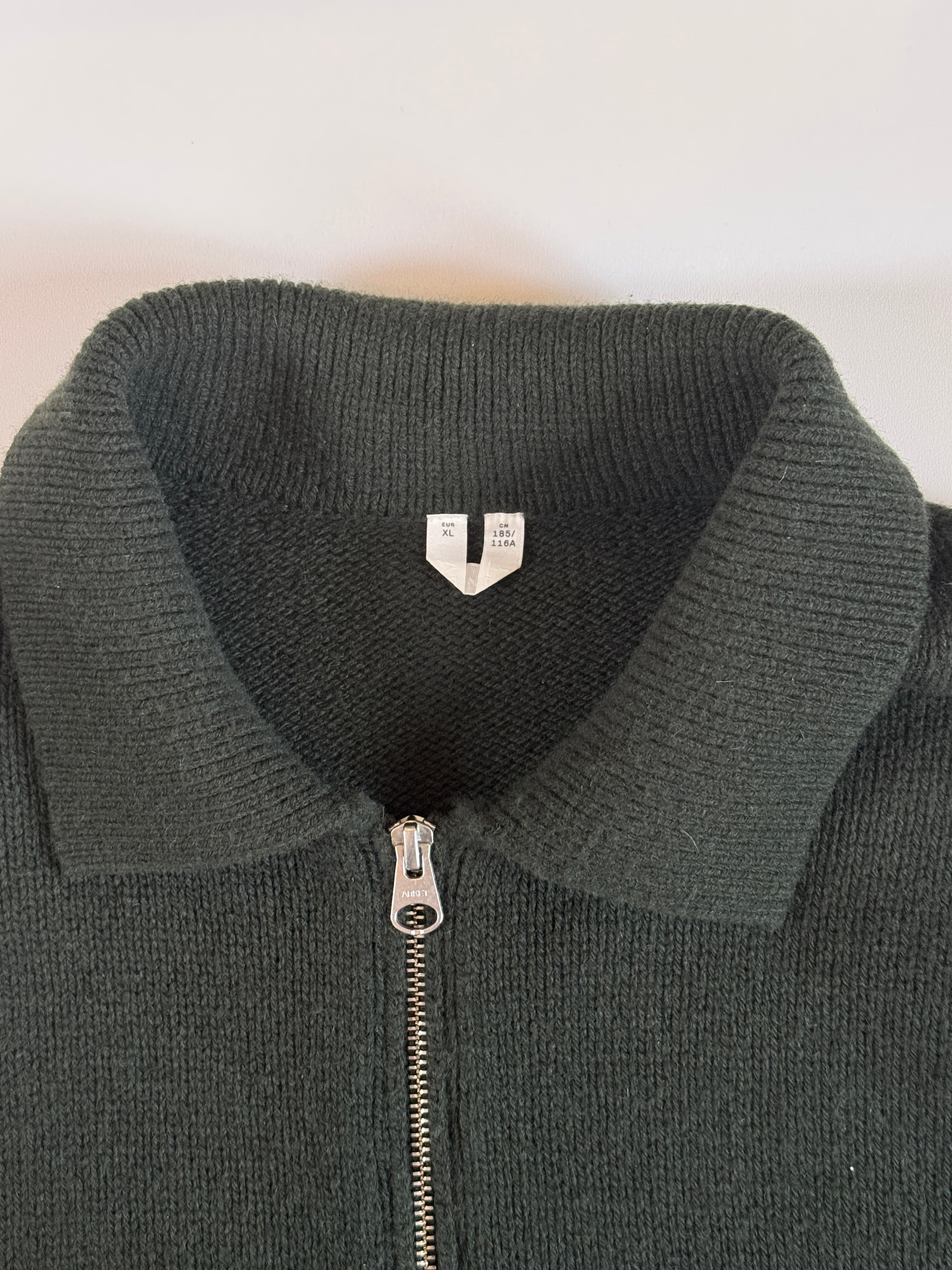 ARKET Knitted Wool Zip Polo Shirt XL 100% wool