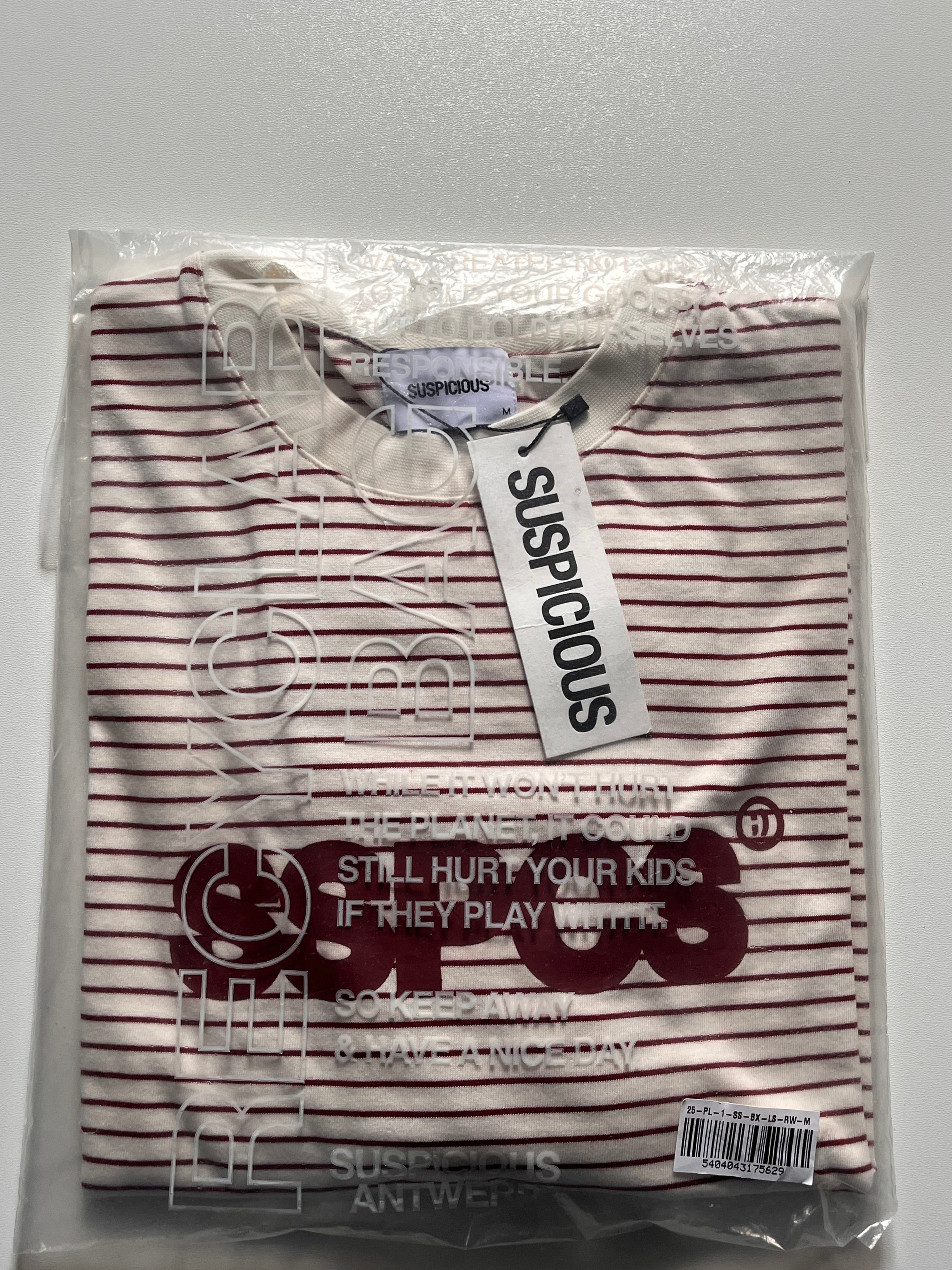 Suspicous Antwerp Striped Longsleeve - Red & White M