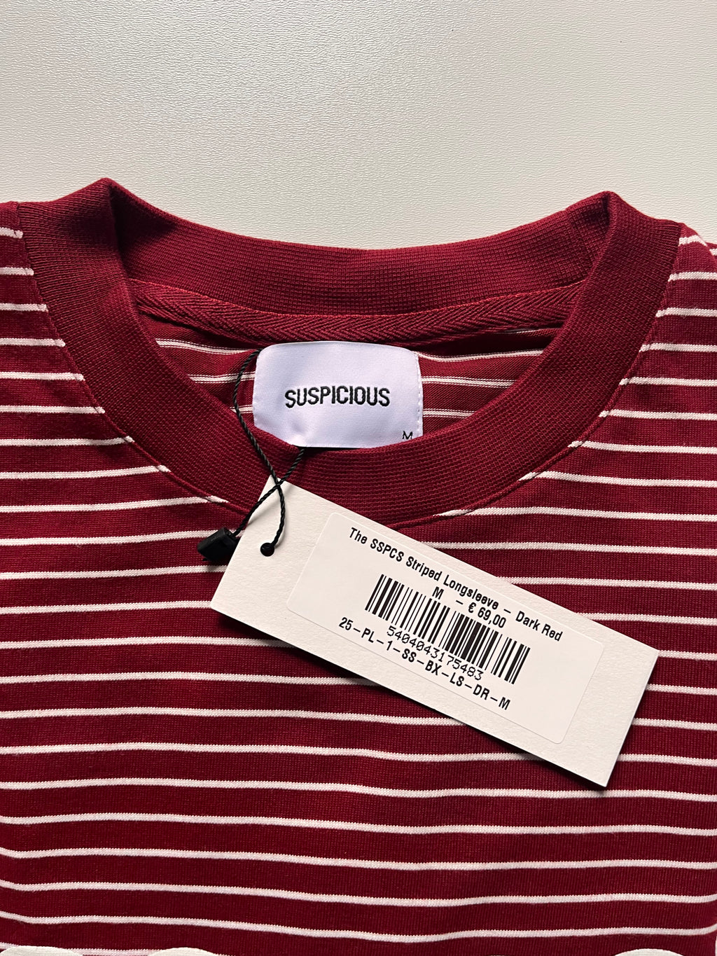 Suspicous Antwerp Striped Longsleeve - Dark Red M
