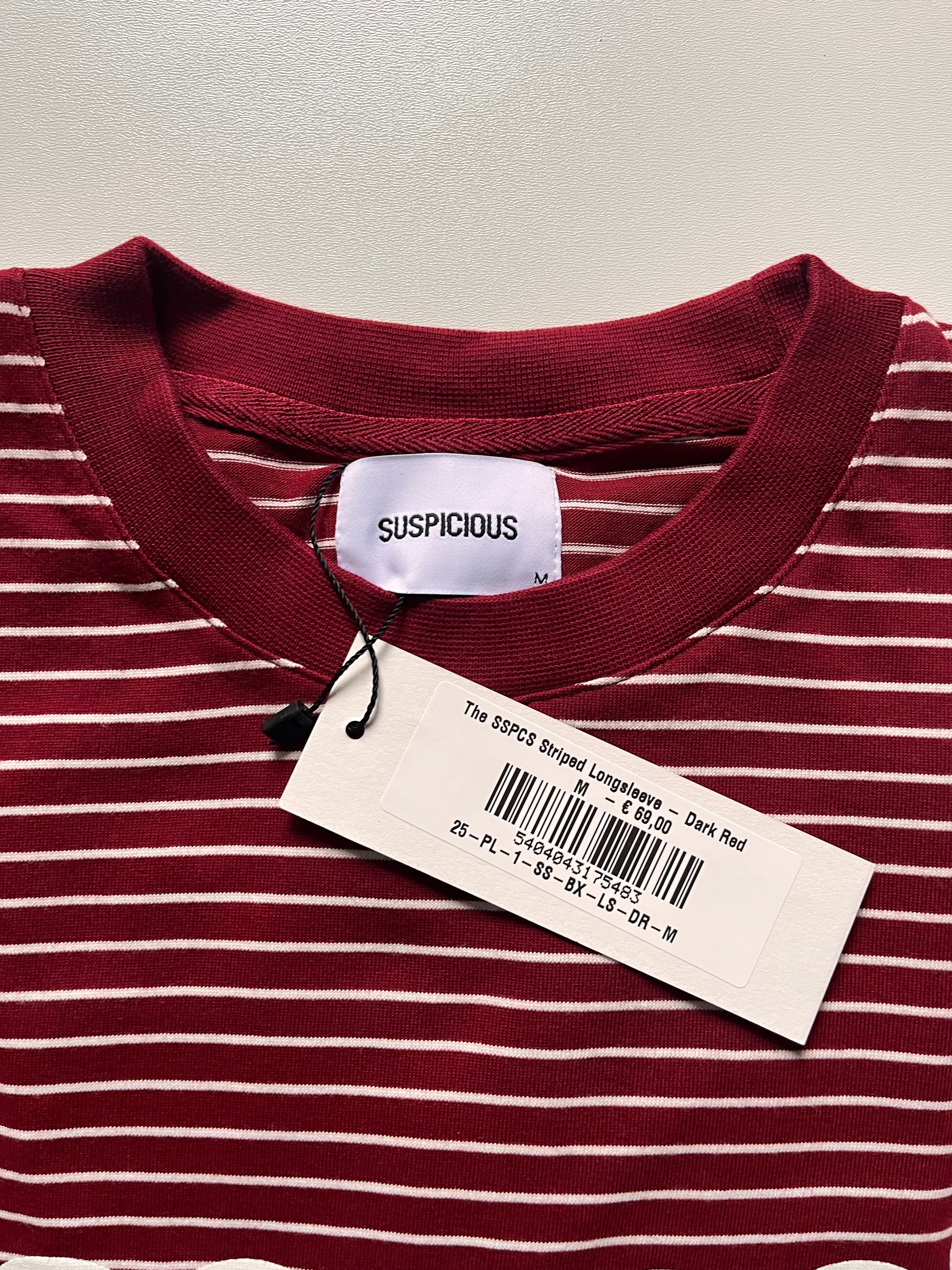 Suspicous Antwerp Striped Longsleeve - Dark Red M