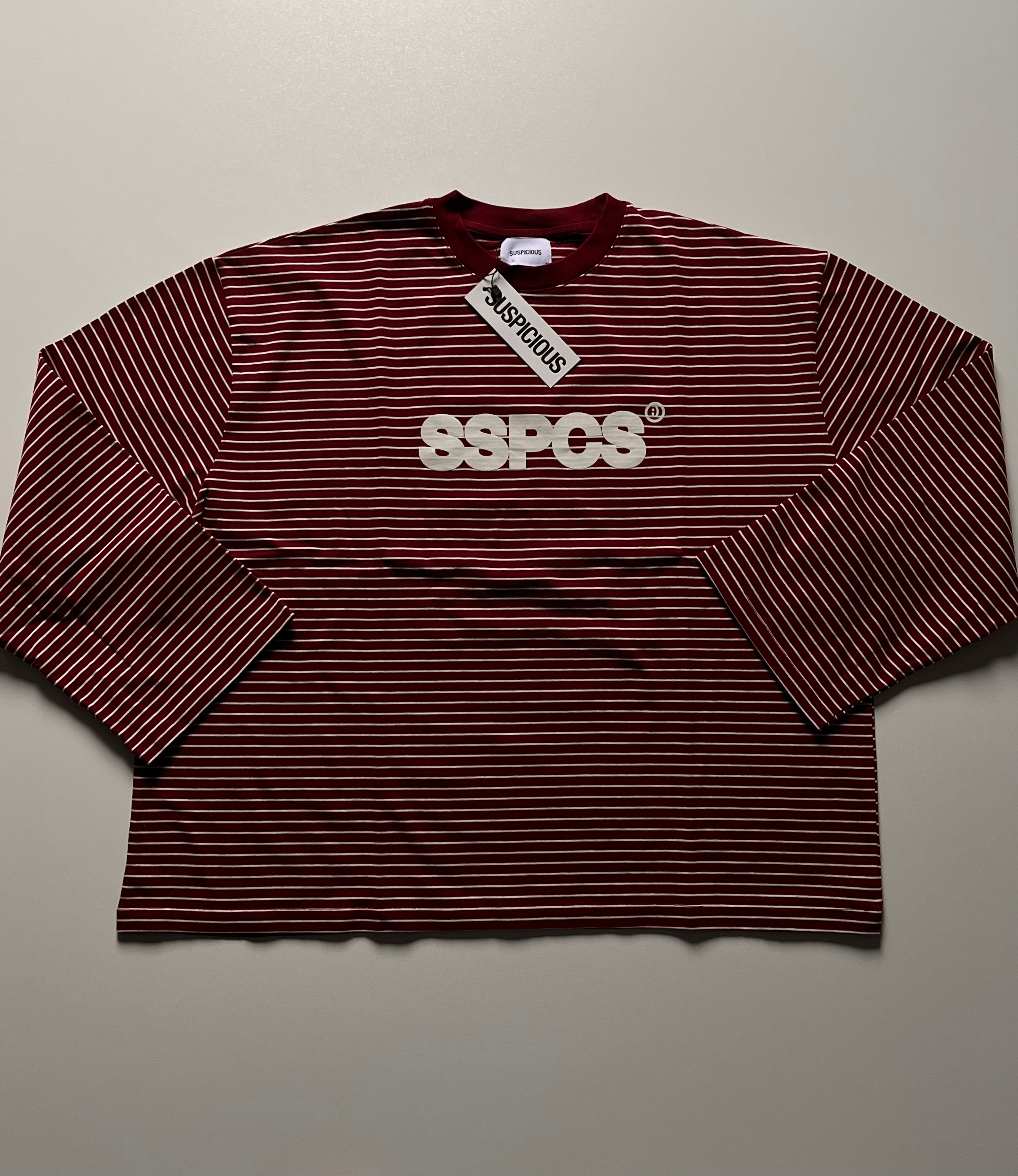 Suspicous Antwerp Striped Longsleeve - Dark Red M