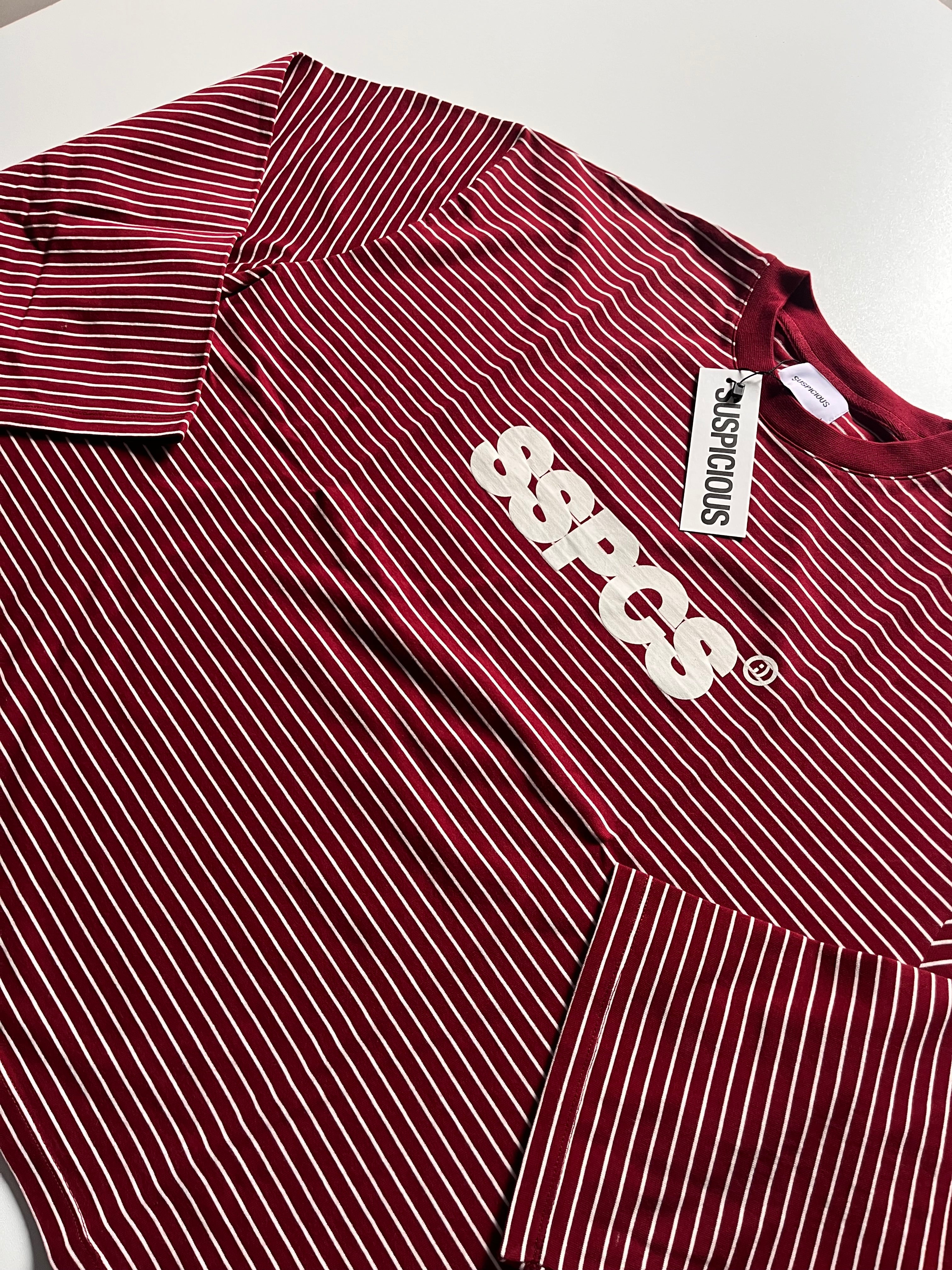 Suspicous Antwerp Striped Longsleeve - Dark Red M