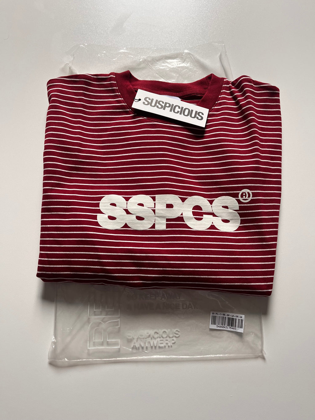 Suspicous Antwerp Striped Longsleeve - Dark Red M