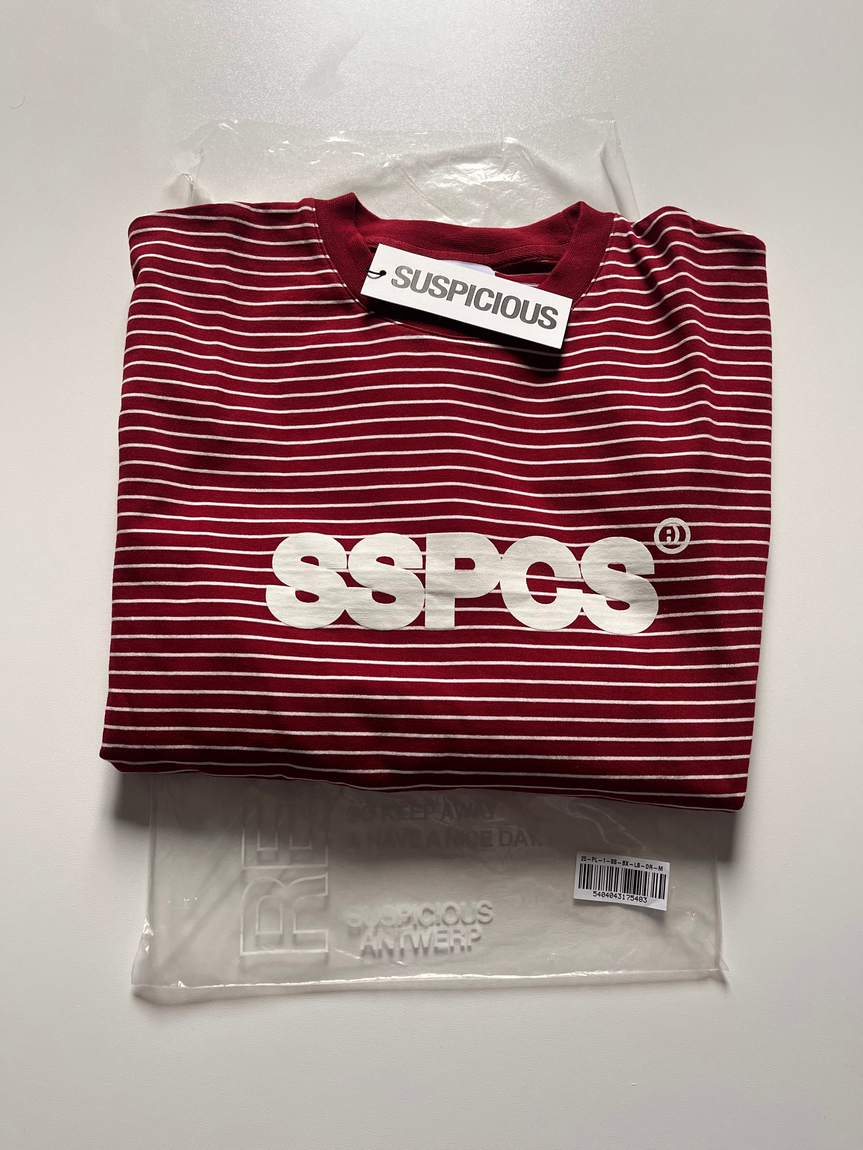 Suspicous Antwerp Striped Longsleeve - Dark Red M