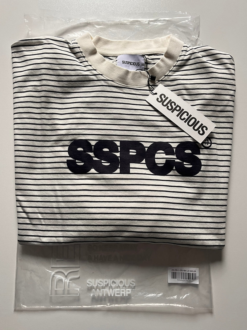 Suspicous Antwerp Striped Longsleeve - White M